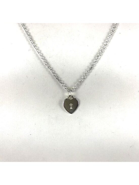 Avon Jewelry - Avon Sterling Silver Heart Keyhole Charm Necklace